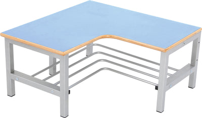 Flexi garderobe hoekbank 4, zithoogte 26 cm., lichtblauw