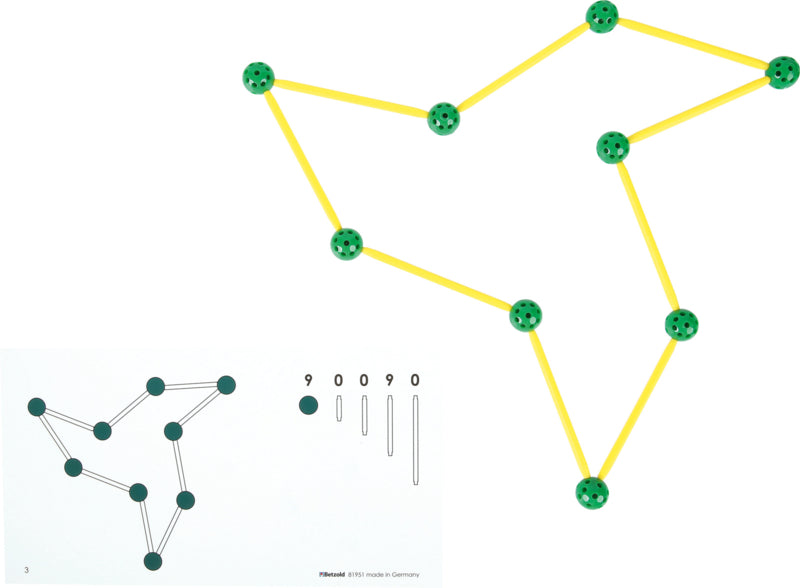 Ballen en stokken voor geometrische spellen
