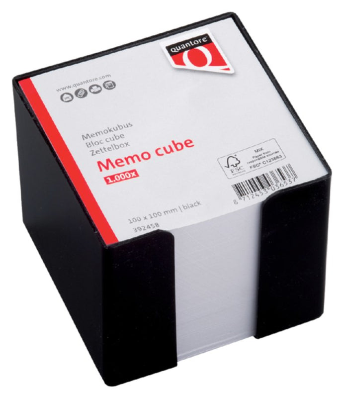 Memokubus Quantore 10x10x10cm zwart met 900vel