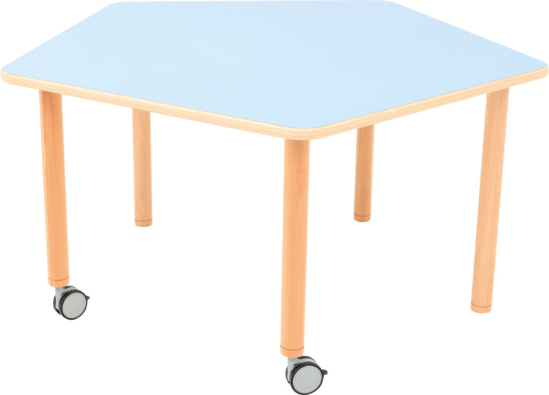 Vijfhoekig Flexi tafelblad  blauw