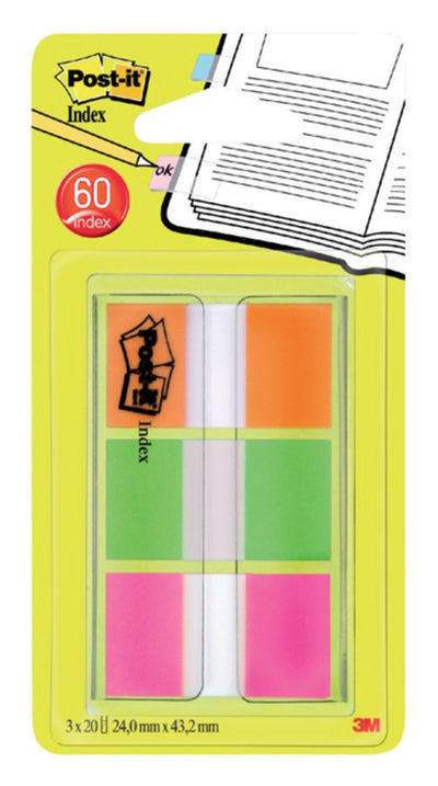Indextabs 3M Post-it 680OLP 24mmx43.2mm oranje/groen/paars