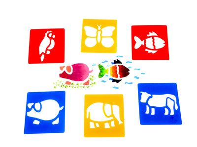 Sjablonen 14 x 15 cm. dieren