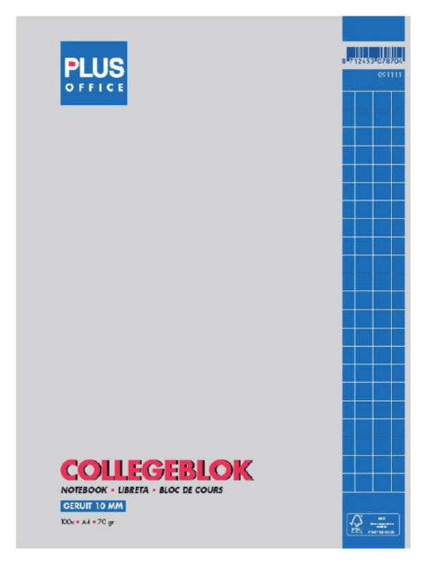 Collegeblok Budget A4 23-gaats ruit 10 mm.
