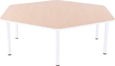 Zeshoekige Quint-tafel 128 cm 40-58cm wit