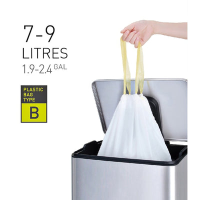 Afvalzak EKO met trekband 7-9 liter type B wit