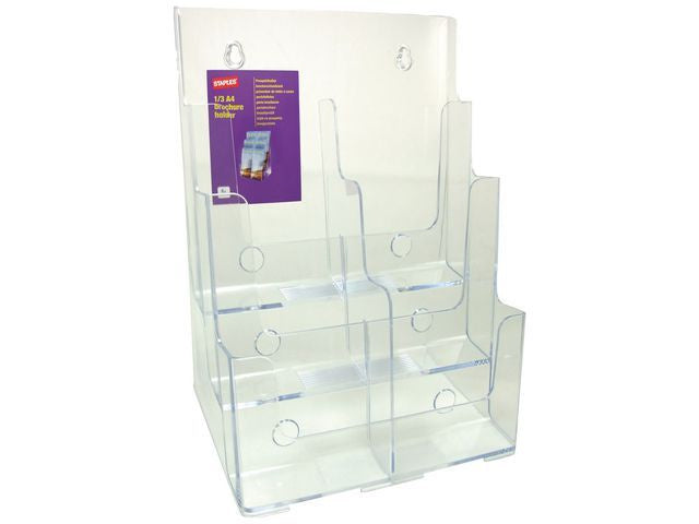 Staples Folderhouder, 1/3 A4, 6 Vakken, Transparant