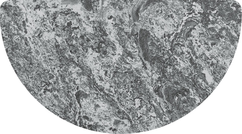 Stil tafelblad Plus, halfrond, 60 x 120 cm - grijs