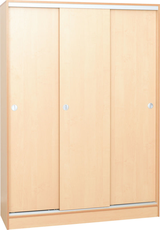 Kast voor beddengoed met schuifdeuren - berken