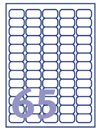 Etiket Avery L7651Y-25 38.1x21.2mm neon geel 1625stuks