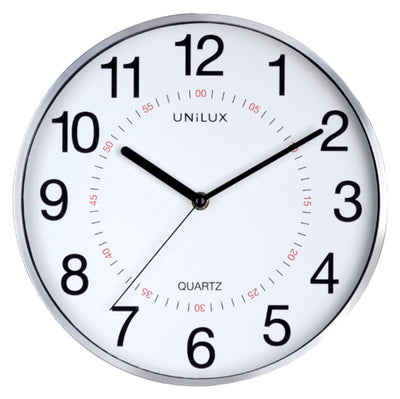 Wandklok Unilux Aria Ø28,5cm zilvergrijs/wit
