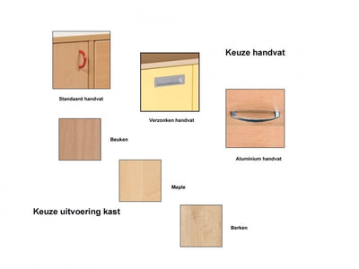 Kast met deuren en bakken
