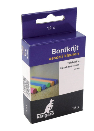 Bordkrijt kleur 12 stuks assorti