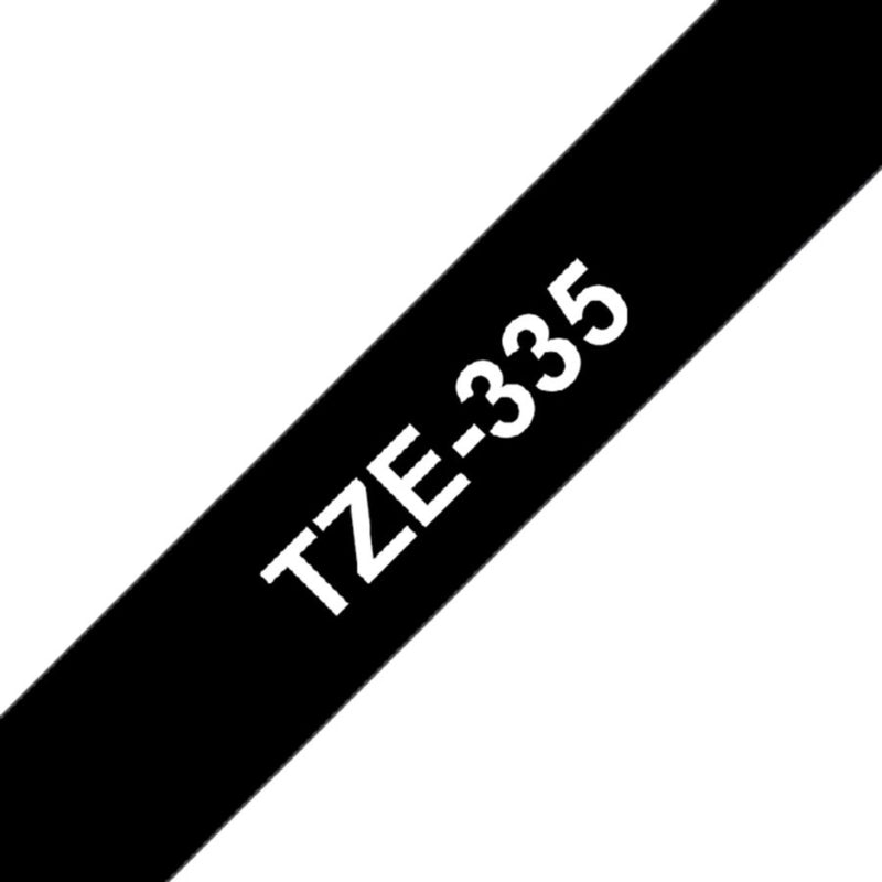 Labeltape Brother P-touch TZE-335 12mm wit op zwart