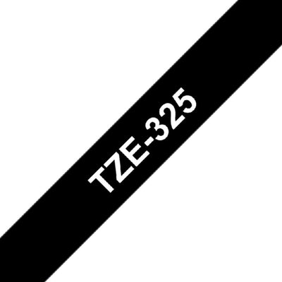 Labeltape Brother P-touch TZE-325 9mm wit op zwart