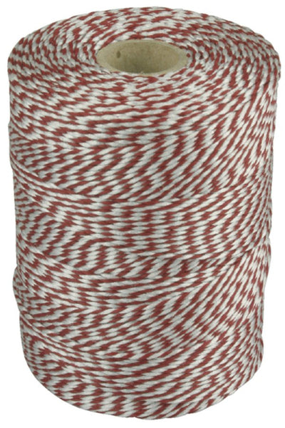 Touw katoen 180meter rood/wit