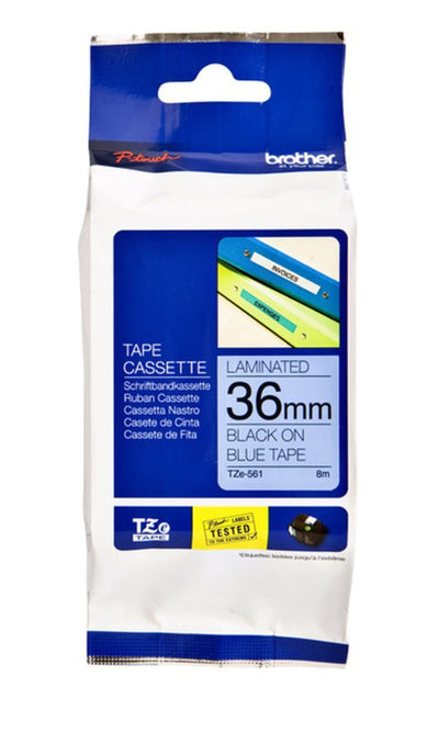 Labeltape Brother P-touch TZE-561 36mm zwart op blauw