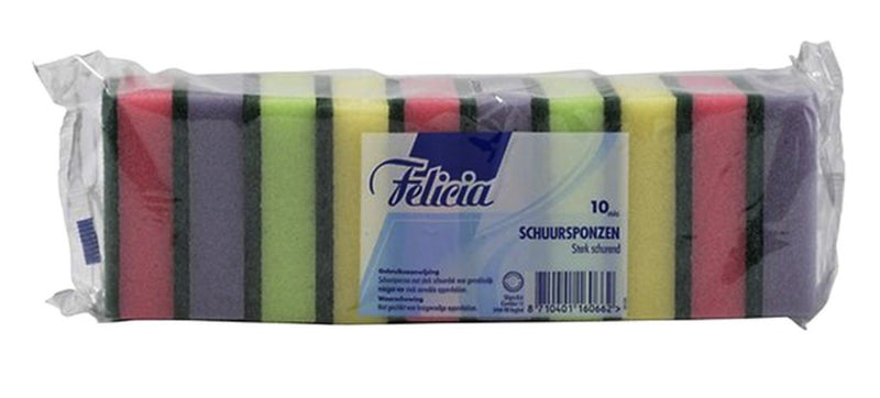 Schuurspons Felicia assorti 6x9cm 10 stuks