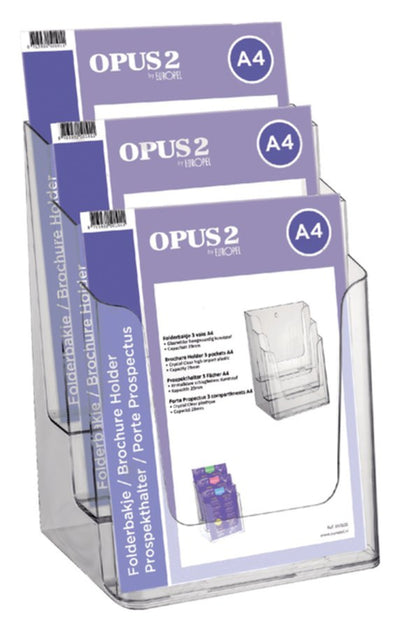 Folderhouder OPUS 2 3vaks A4 transparant