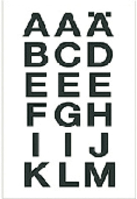 Etiket Herma 4135 20x20mm letters A-Z zwart op transparant