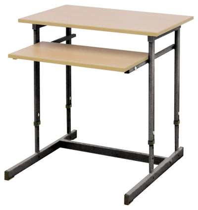 Computerbureau NEO 1R, enkel, met instelbare hoogte 3-7 - zwart