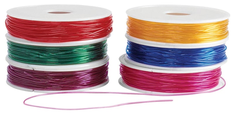 Elastisch rijgdraad 1mm 6 kleuren 6 x 9 meter op rol
