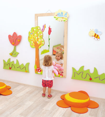 Spiegeldecoratie - Boom met vogels
