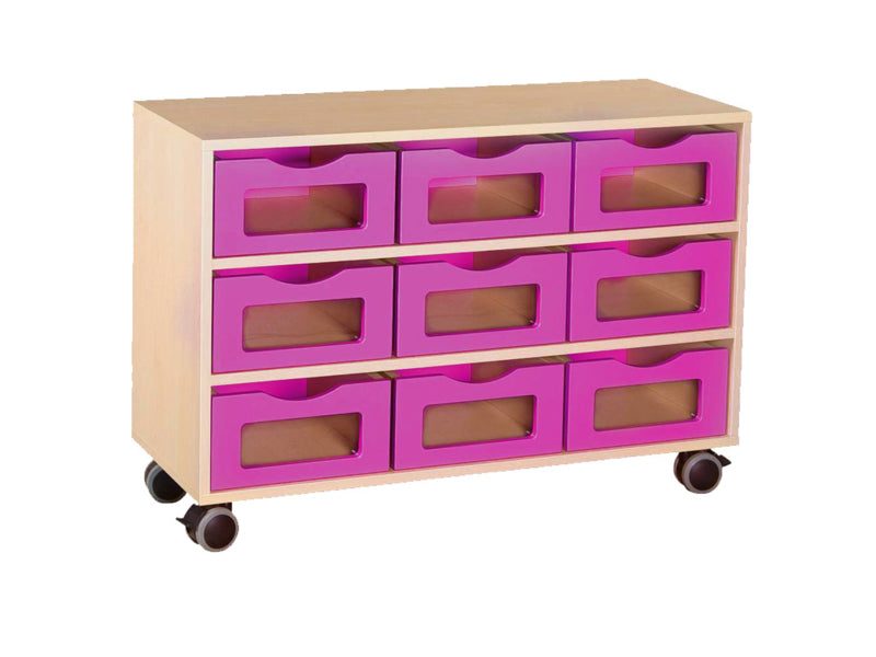 Kast met 9 bakken hout