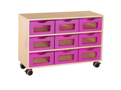 Kast met 9 bakken hout