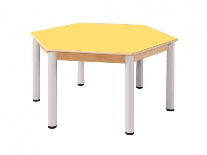 Tafel zeskantig 120 cm. verstelbaar