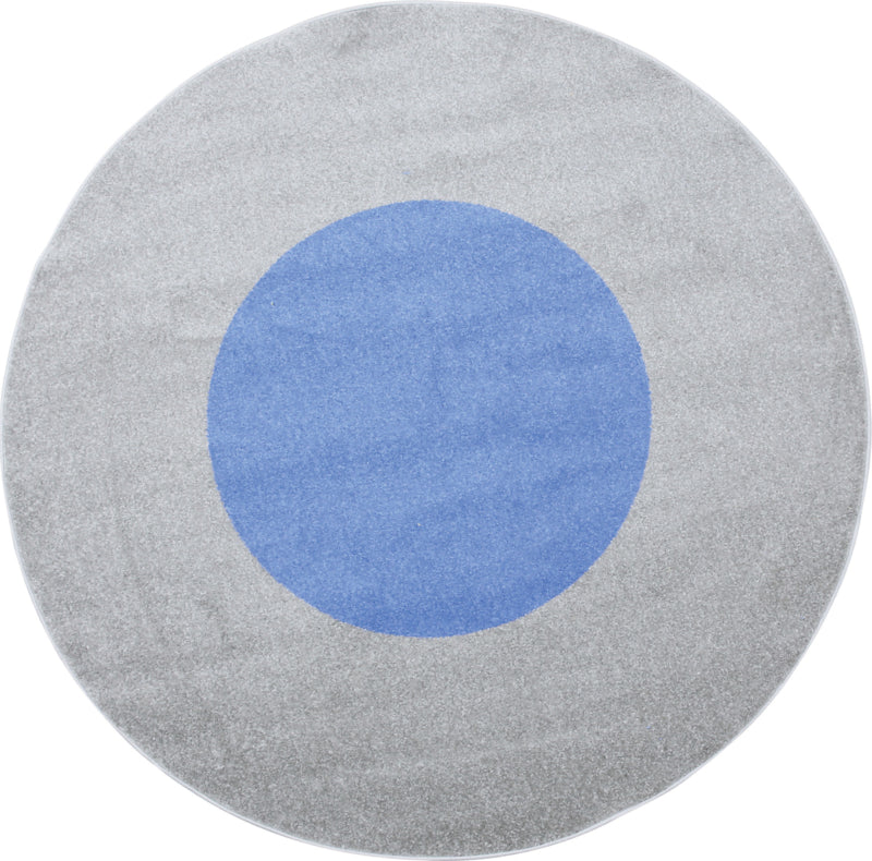 Rond tapijt - diam. 200cm - grijs/blauw