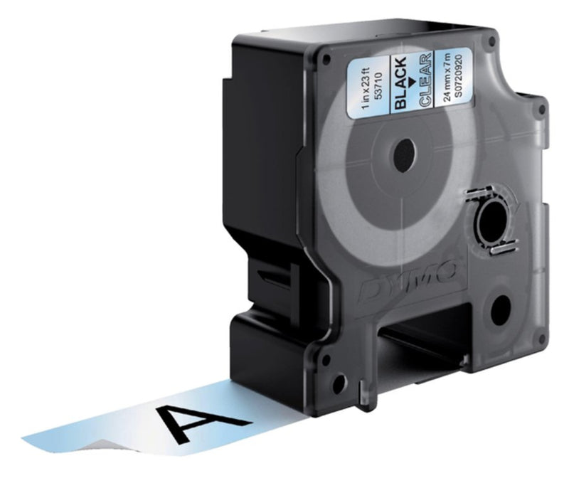 Labeltape Dymo 53710 D1 720920 24mmx7m zwart op transparant