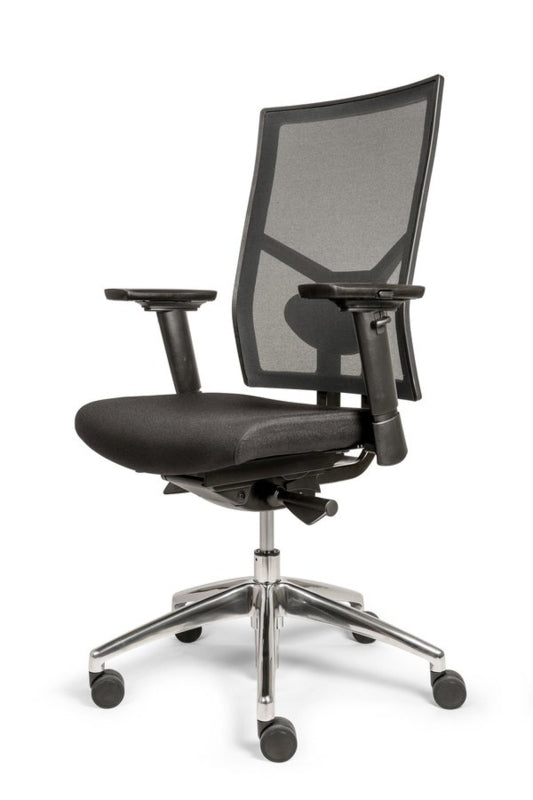 Bureaustoel "Perfect" mesh rug zwart