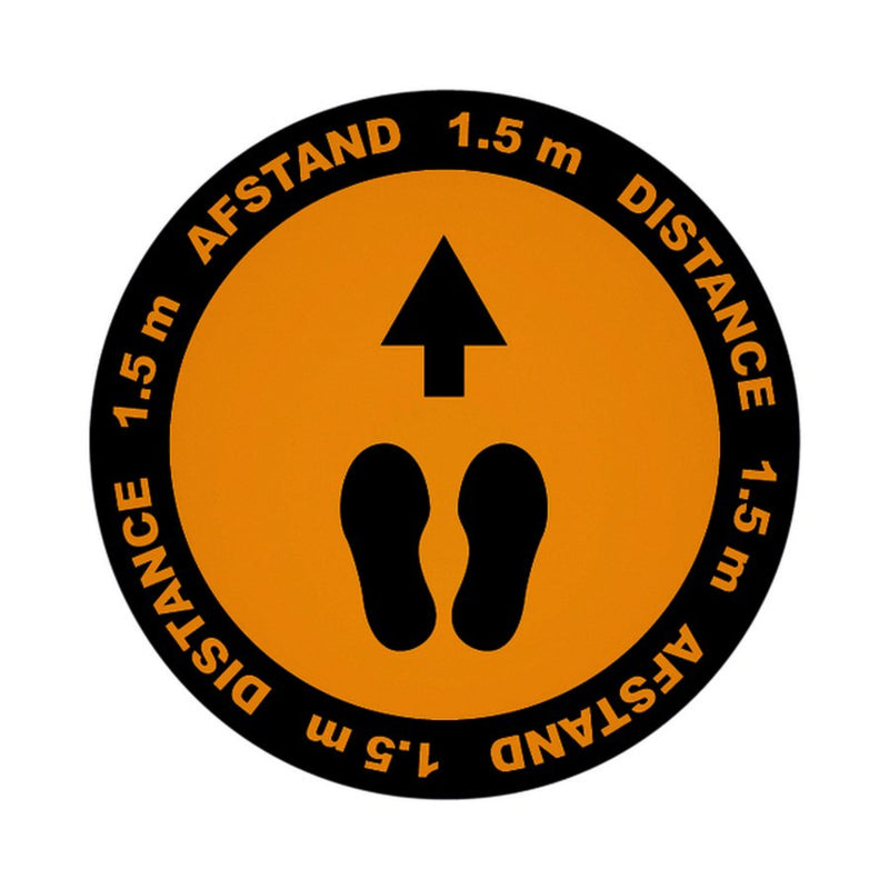 Vloersticker Metafas looprichting twee-talig Ø20cm