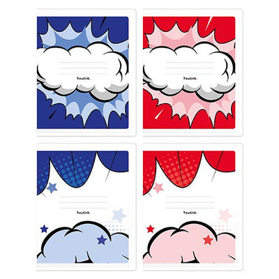 100x Schriften - Cartoon rood/blauw ruit 10 mm