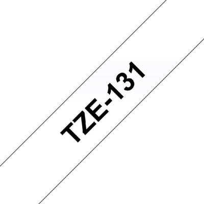 Labeltape Brother P-touch TC-201 12mm zwart op wit