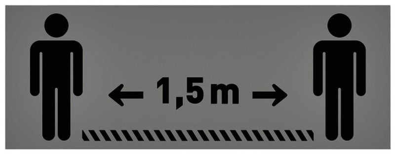 Vloersticker OPUS 2 40x15cm lichtgrijs/zwart