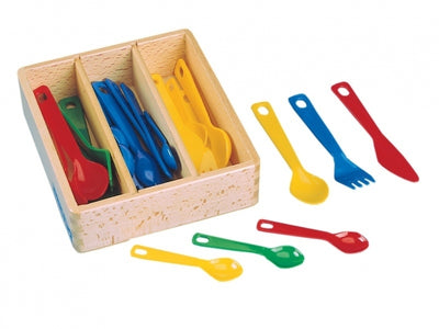 Bestek bakje hout 24dlg