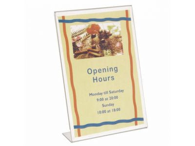 Staples Presenteer Tafelstandaard A5, Schuinstaand portret, Transparant