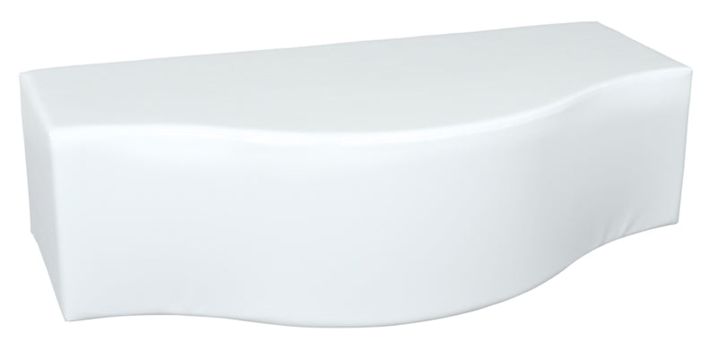 Witte poef in golfvorm zithoogte 34 cm