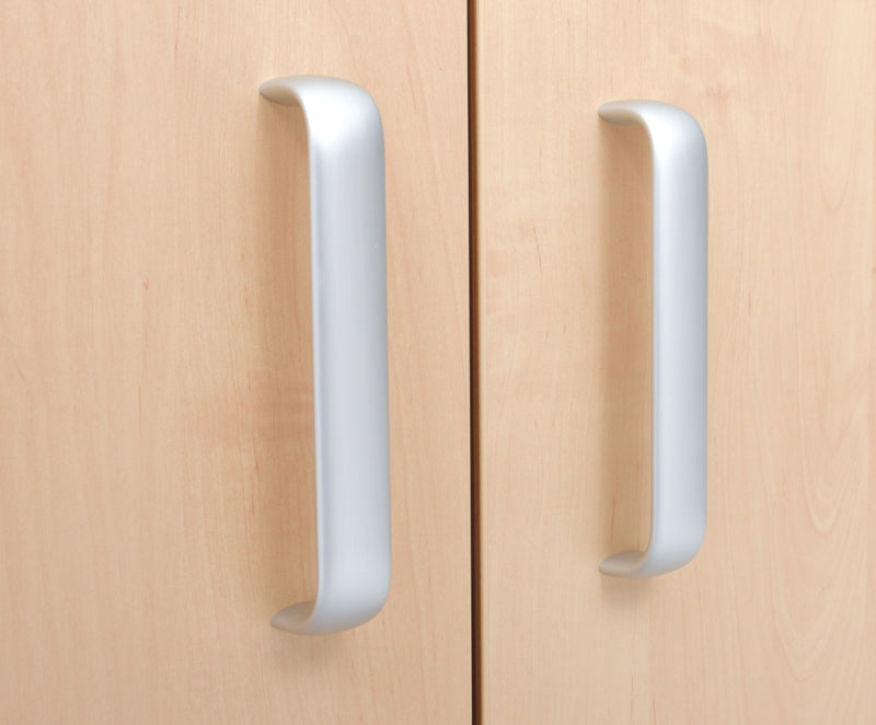 Flexi-kasten S met legbord, breed - met plint, berken deuren met slot