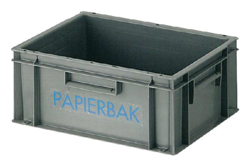 Papierbak verzamelbak kunststof 40x30x17.5cm grijs