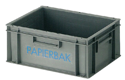 Papierbak verzamelbak kunststof 40x30x17.5cm grijs