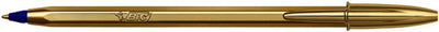 Balpen BIC Cristal Gold blauw 20st