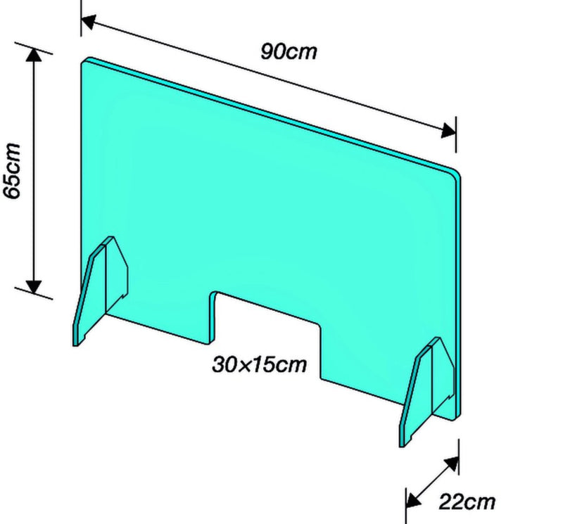 Hygiënescherm Exacompta staand met opening 58x95cm transparant