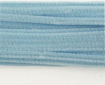 Chenilledraad 50cm. licht blauw 6 mm. 100 stuks