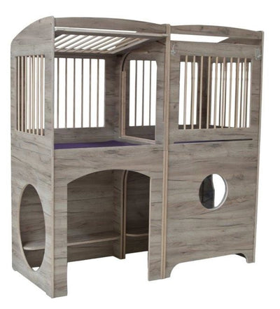 Duobox spijlen kijkgat - Grey Craft Oak