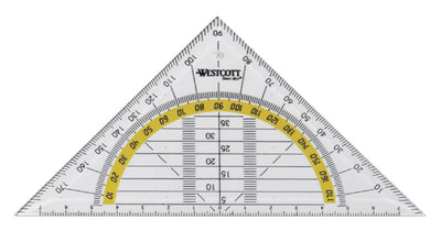 Geodriehoek Westcott 140mm transparant