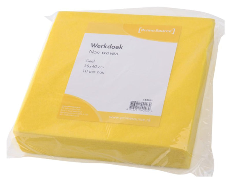 Werkdoek Non Woven geel 38x40cm 10 stuks