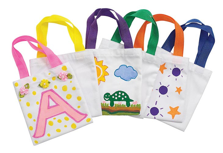 Draagtas wit katoen 15 x 14 cm 24 stuks