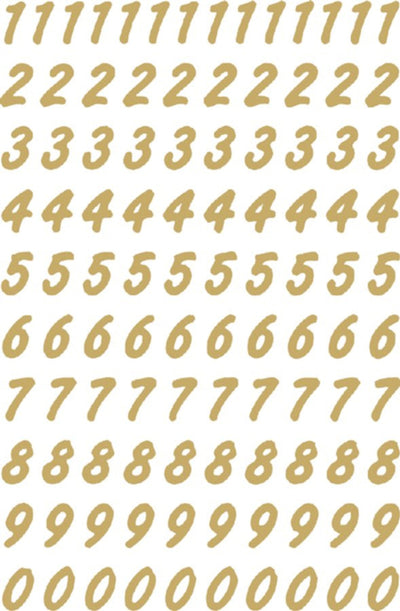 Etiket Herma 4151 8mm getallen 0-9 goud op transparant 200st